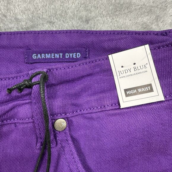 Judy Blue Jean Shorts Womens 1XL Purple Cotton High Waist JB150268 C-CO - Picture 4 of 12